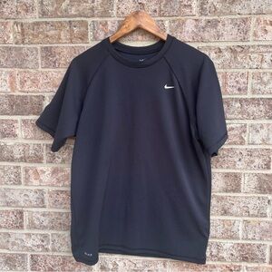 Nike Swim Shirt Mens Large Black Dri-FIT UPF 40 Short Sleeve  Athletic